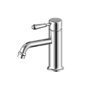 York Straight Basin Mixer With Metal Lever Chrome gallery detail image