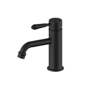 York Straight Basin Mixer With Metal Lever Matte Black gallery detail image