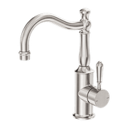 York Basin Mixer Hook Spout With Metal Lever Brushed Nickel gallery detail image