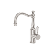 York Basin Mixer Hook Spout With Metal Lever Brushed Nickel gallery detail image