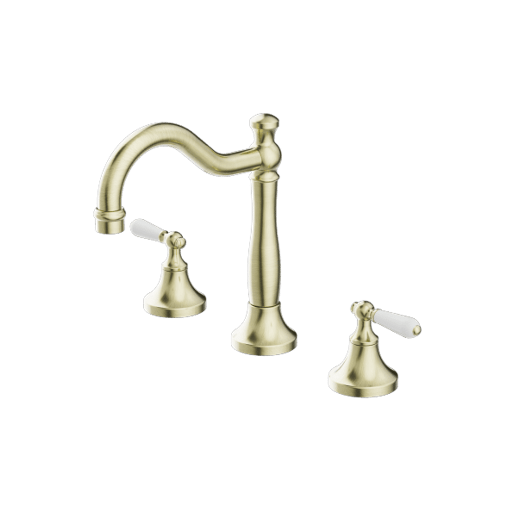 York Basin Set With White Porcelain Lever Aged Brass gallery detail image