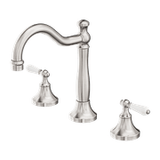 York Basin Set With White Porcelain Lever Brushed Nickel gallery detail image