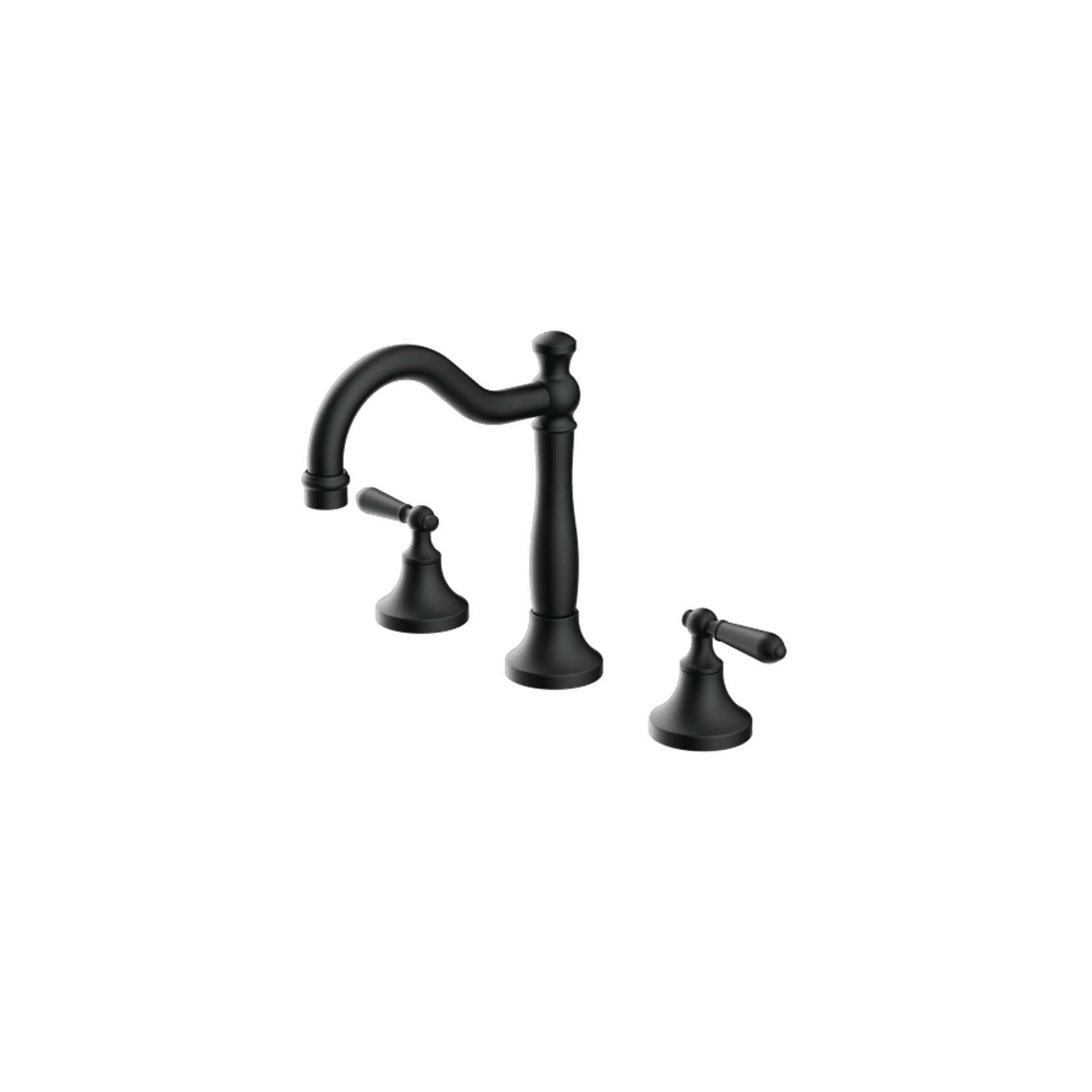 York Basin Set With Metal Lever Matte Black gallery detail image