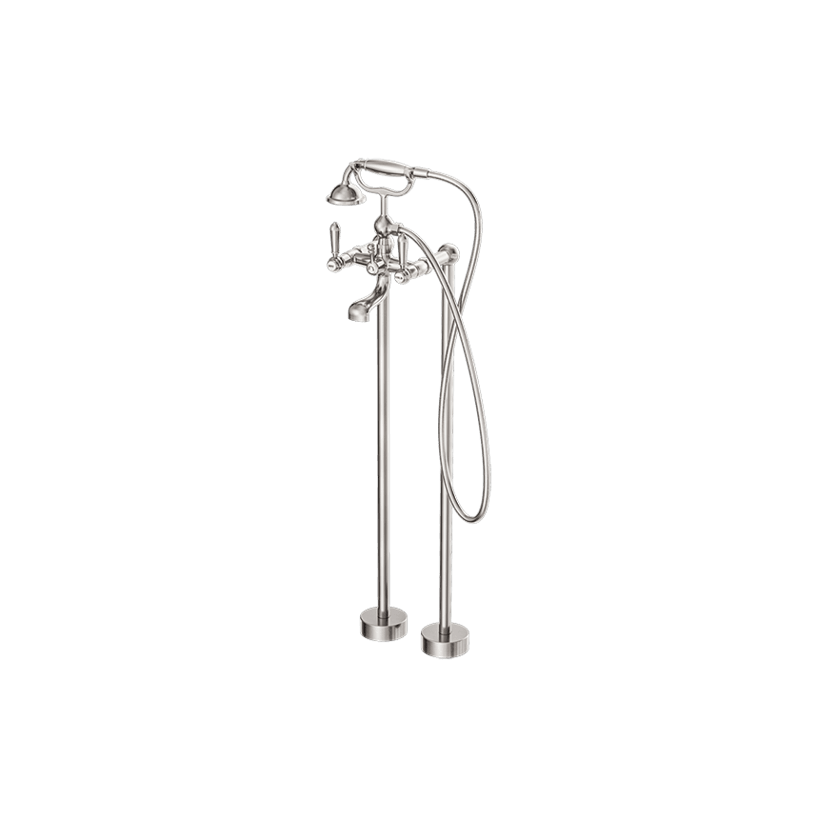 York Freestanding Bath Set With Metal Hand Shower Brushed Nickel gallery detail image