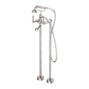 York Freestanding Bath Set With Metal Hand Shower Brushed Nickel gallery detail image