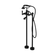 York Freestanding Bath Set With Metal Hand Shower Matte Black gallery detail image