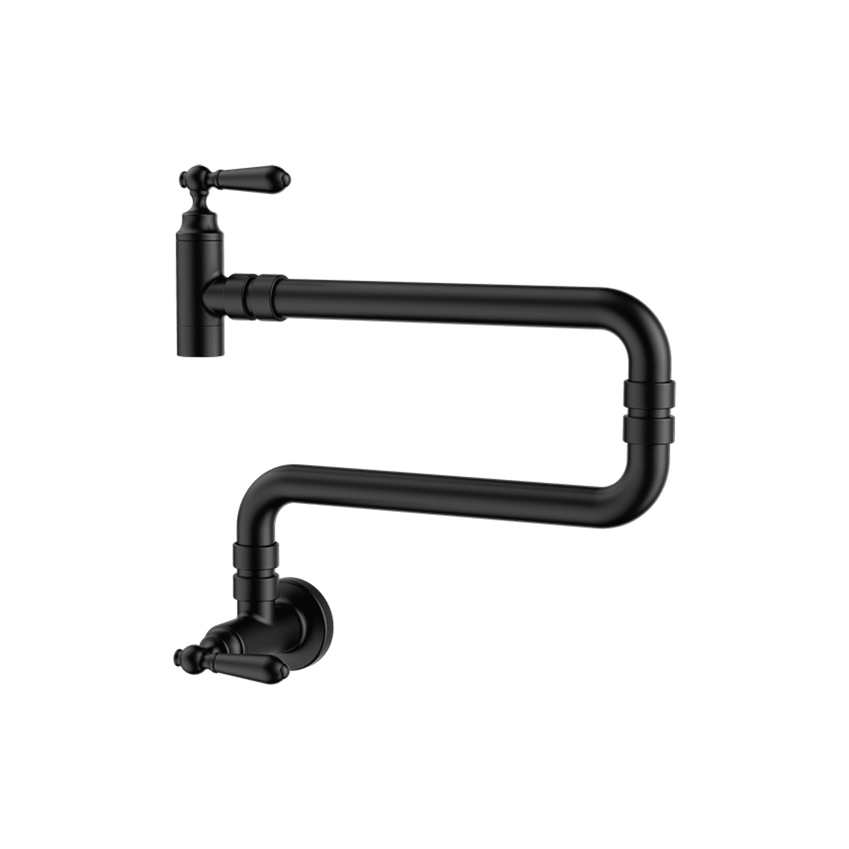 York Wall Mounted Pot Filler Matte Black gallery detail image