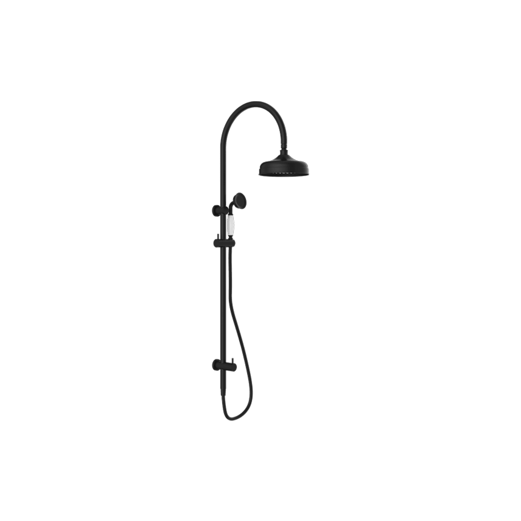 York Twin Shower With White Porcelain Hand Shower Matte Black gallery detail image