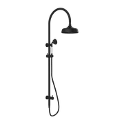 York Twin Shower With White Porcelain Hand Shower Matte Black gallery detail image