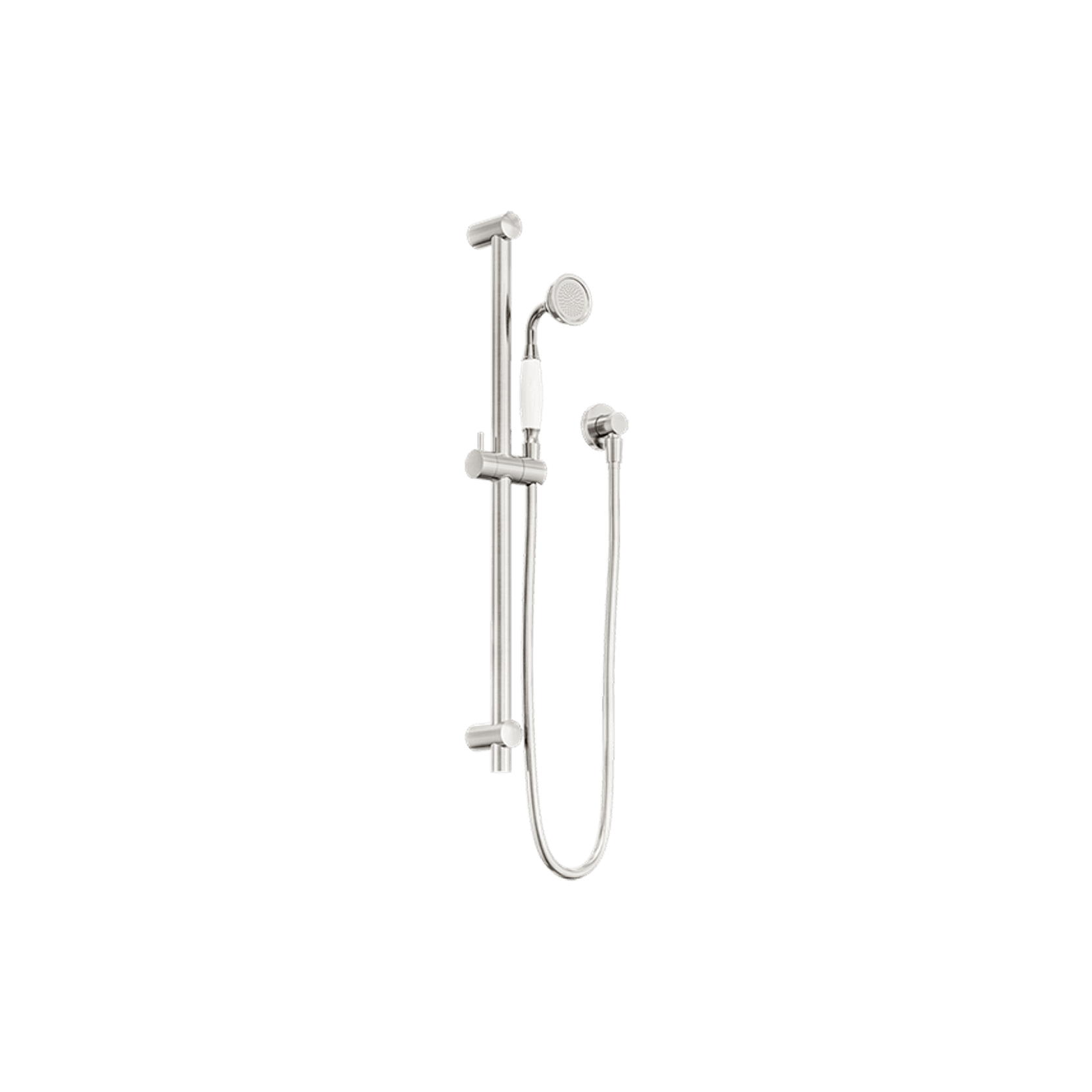 York Shower Rail With White Porcelain Hand Shower Brushed Nickel gallery detail image