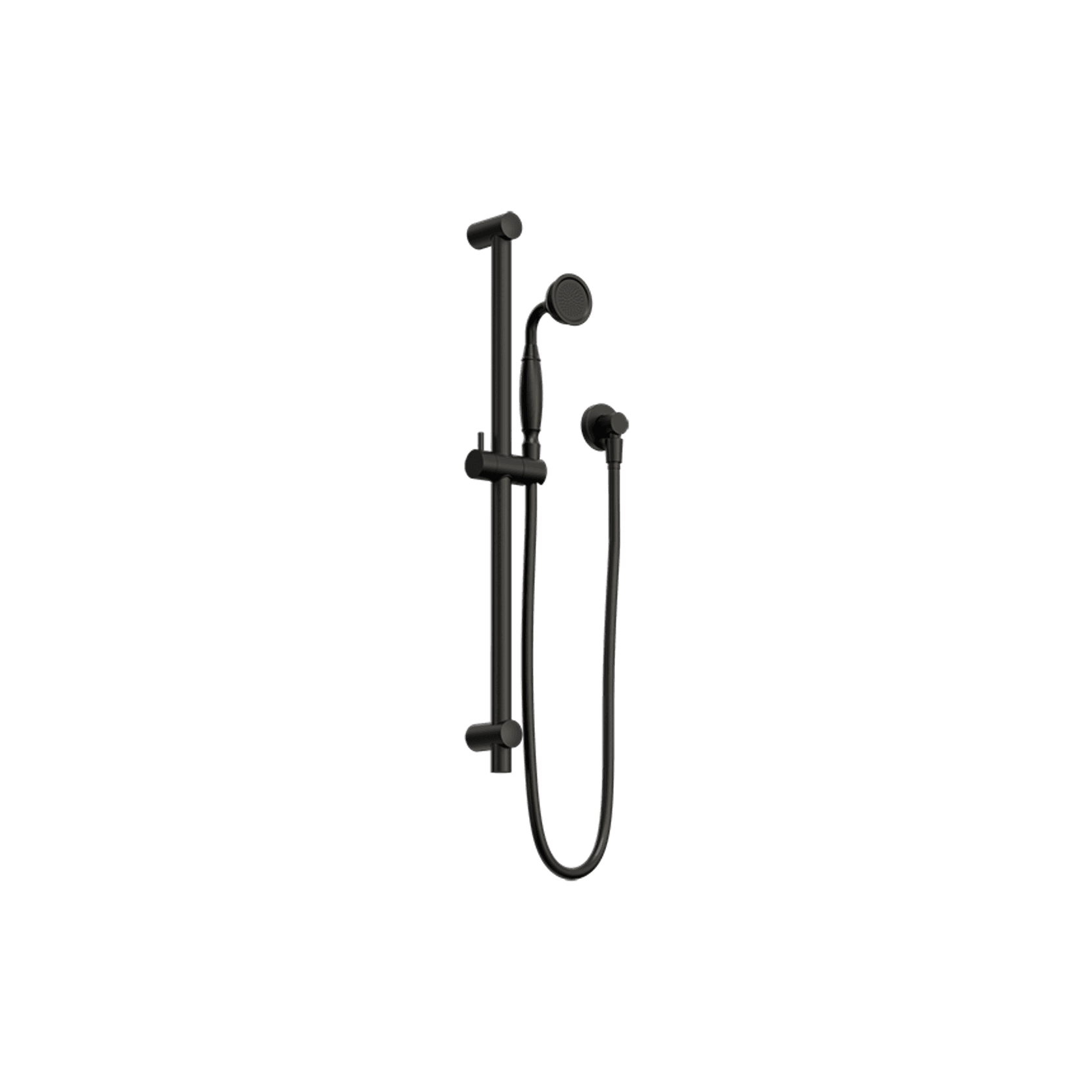 York Shower Rail With Metal Hand Shower Matte Black gallery detail image