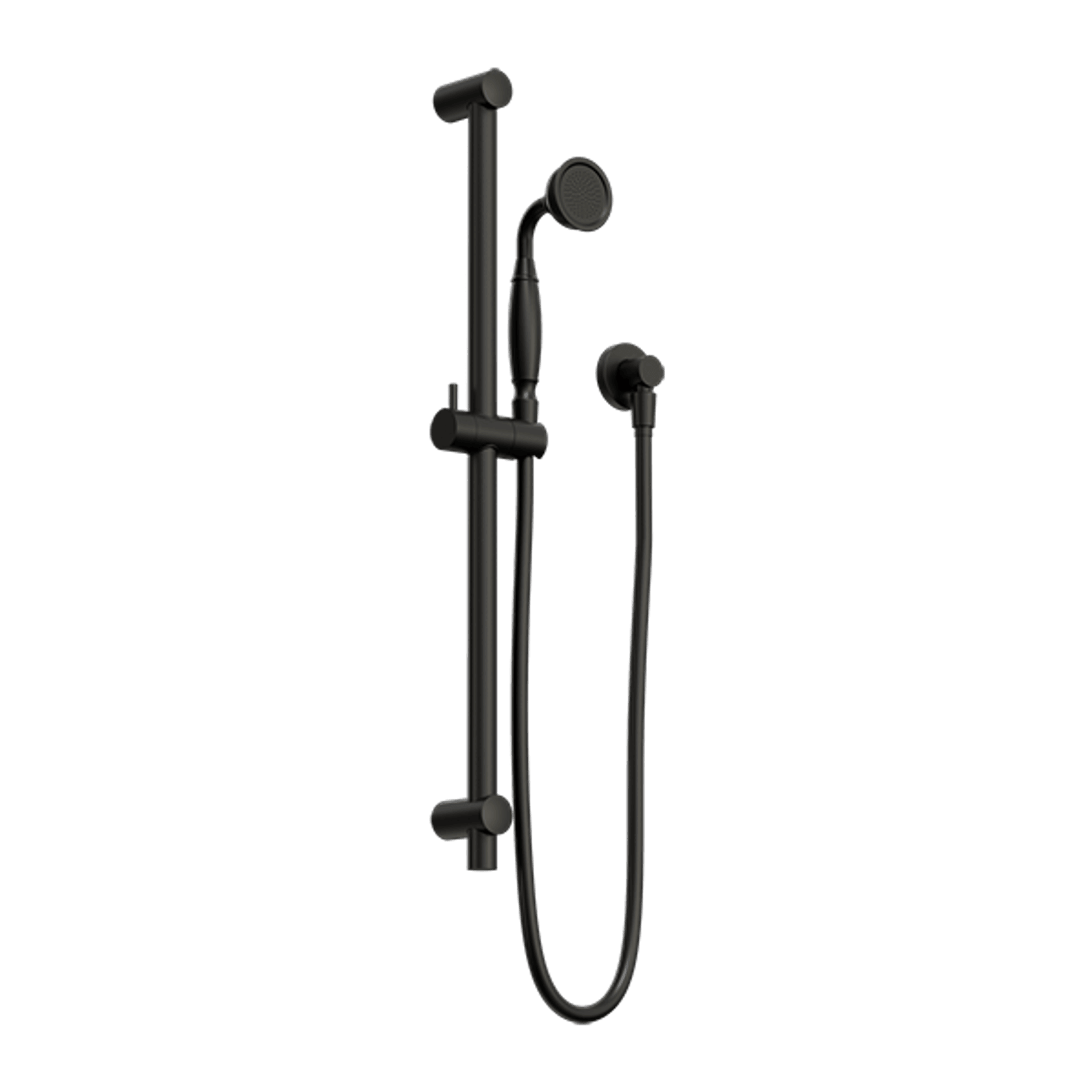York Shower Rail With Metal Hand Shower Matte Black gallery detail image