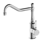York Kitchen Mixer Hook Spout With White Porcelain Lever Chrome gallery detail image