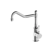 York Kitchen Mixer Hook Spout With White Porcelain Lever Chrome gallery detail image