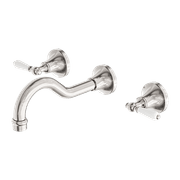 York Wall Basin Set With White Porcelain Lever Brushed Nickel gallery detail image
