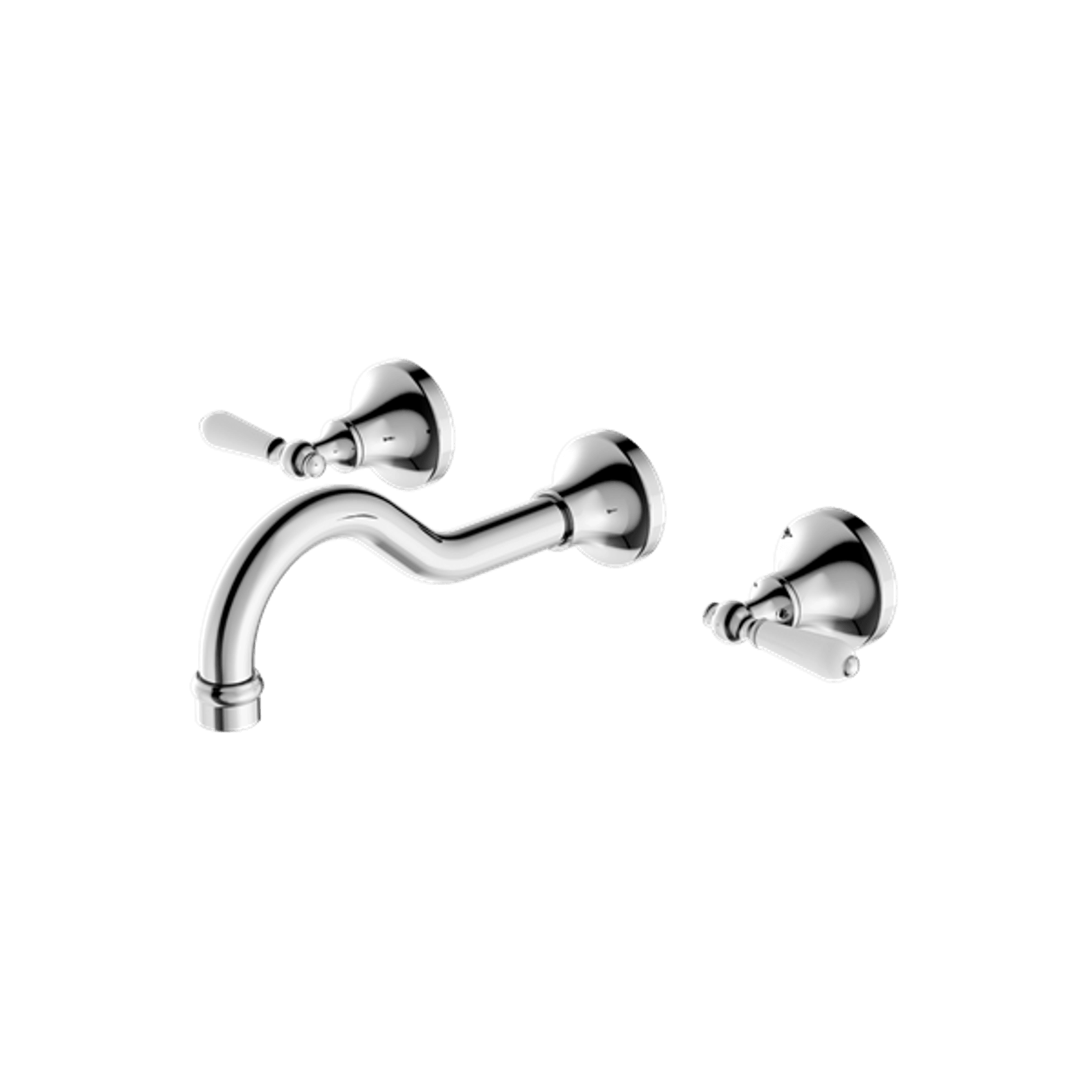 York Wall Basin Set With White Porcelain Lever Chrome gallery detail image