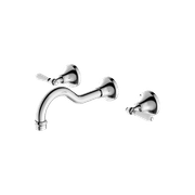 York Wall Basin Set With White Porcelain Lever Chrome gallery detail image