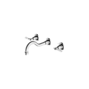 York Wall Basin Set With White Porcelain Lever Chrome gallery detail image