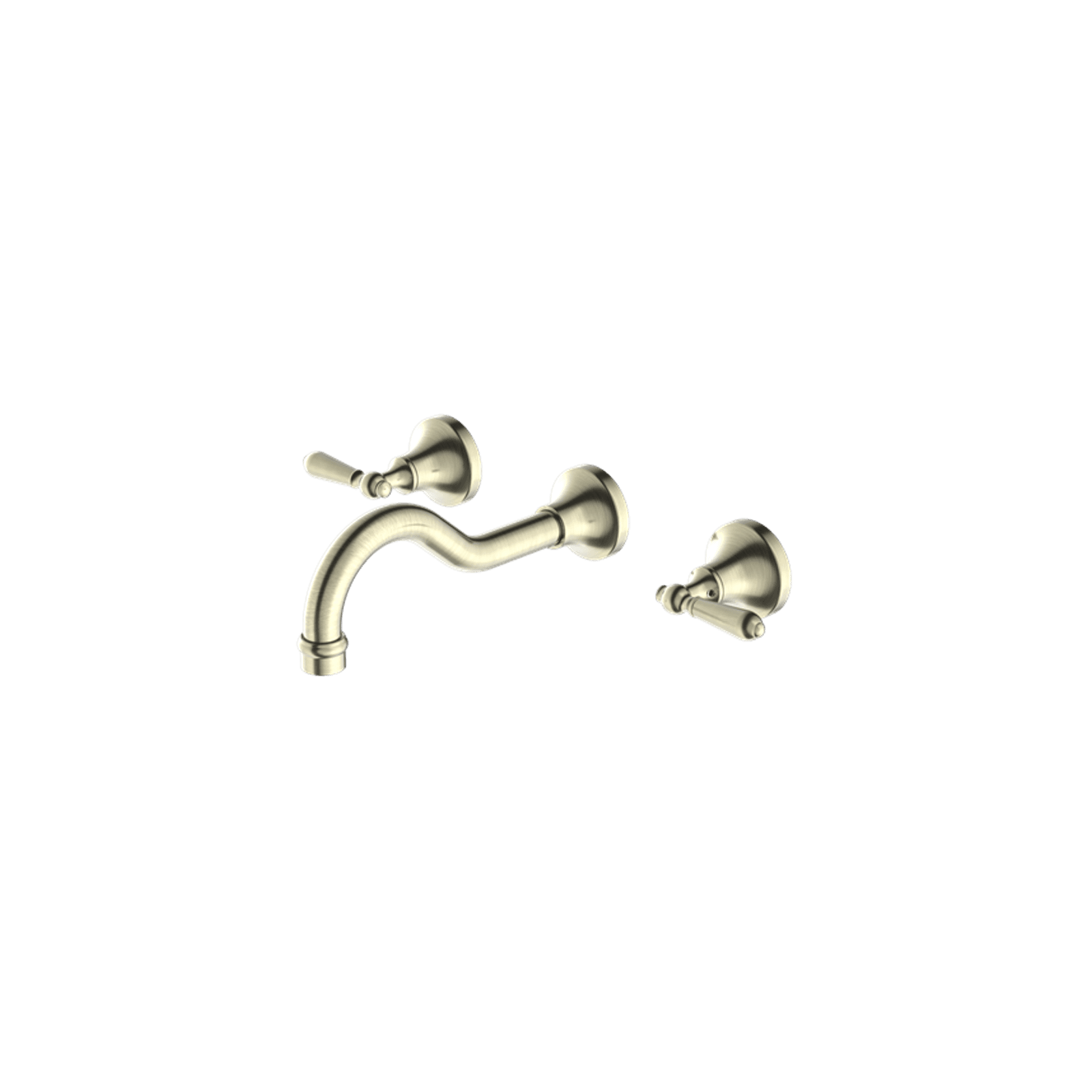 York Wall Basin Set With Metal Lever Aged Brass gallery detail image