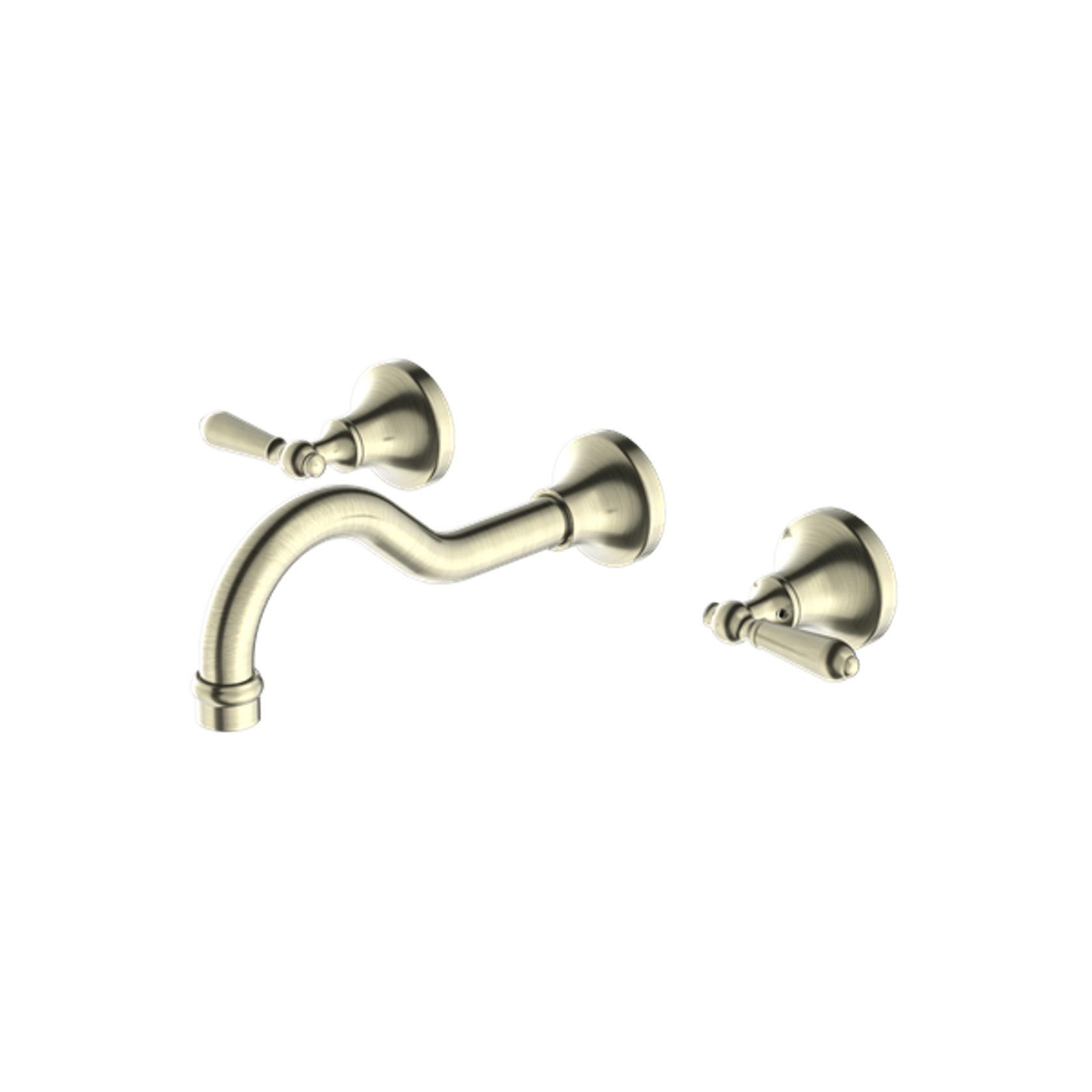 York Wall Basin Set With Metal Lever Aged Brass gallery detail image