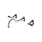 York Wall Basin Set With Black Porcelain Lever Chrome gallery detail image