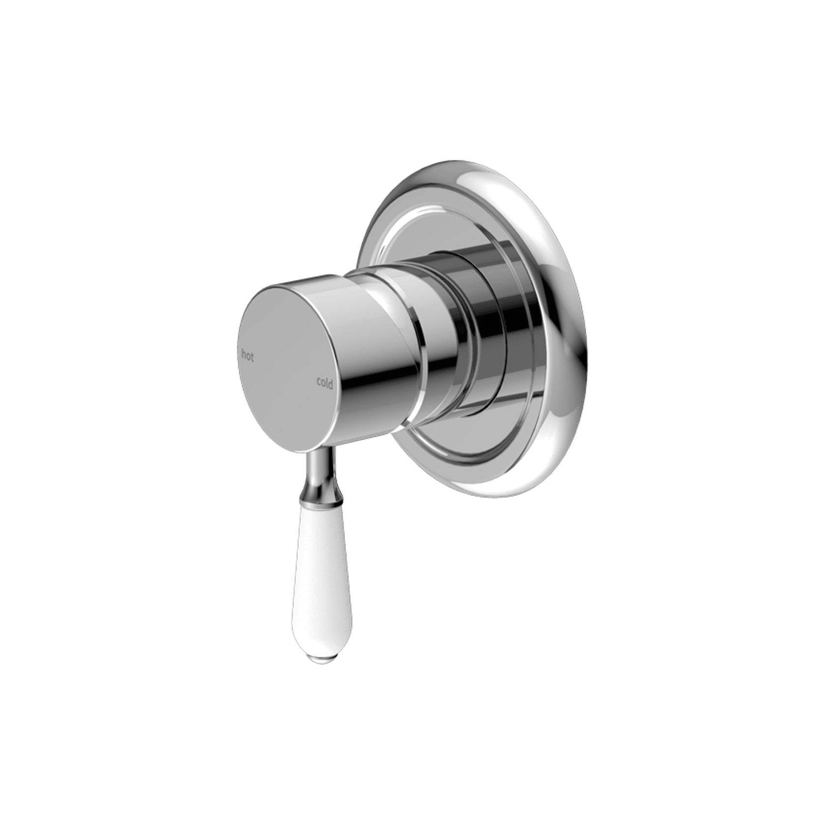 York Shower Mixer With White Porcelain Lever Chrome gallery detail image