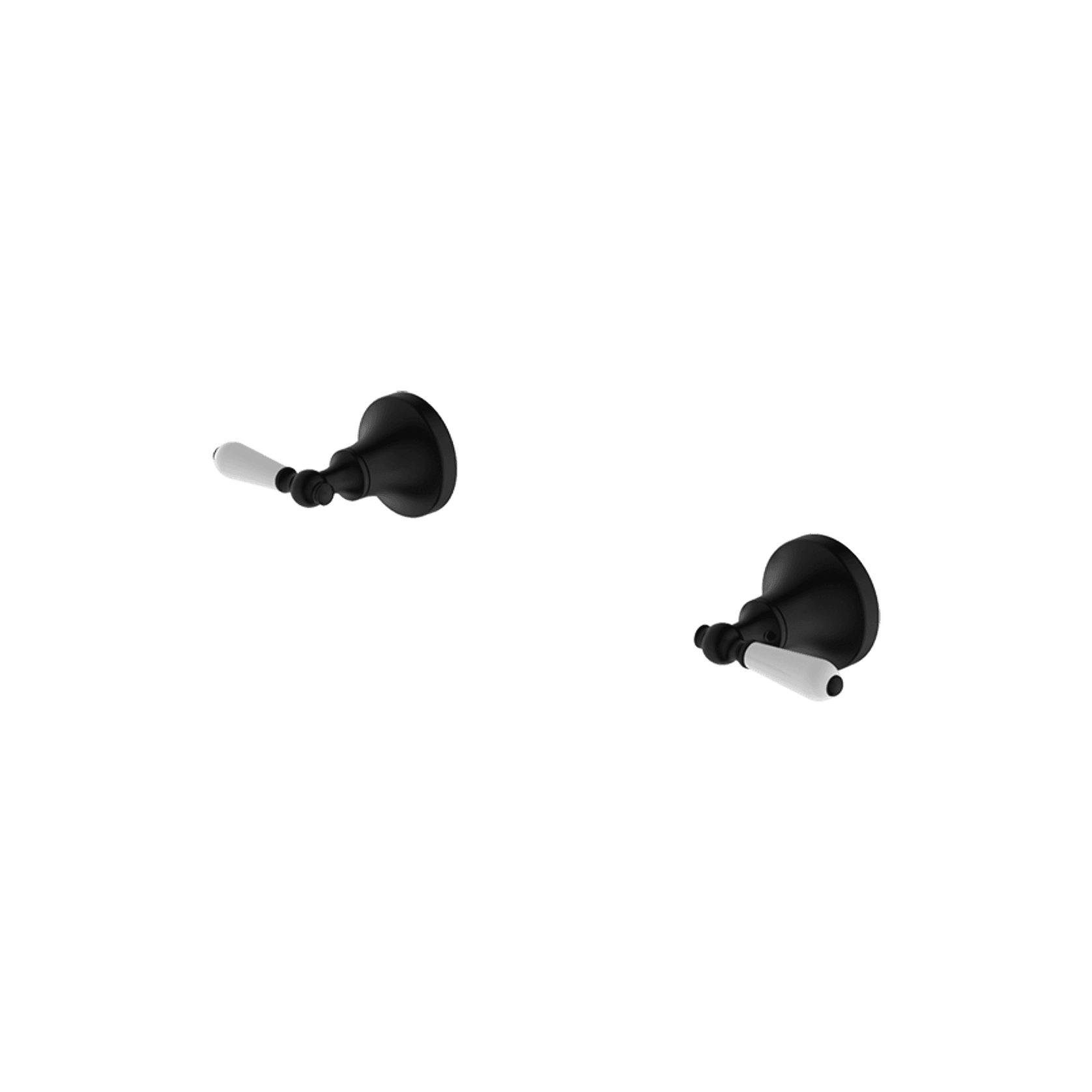 York Wall Top Assemblies With White Porcelain Lever Matte Black gallery detail image