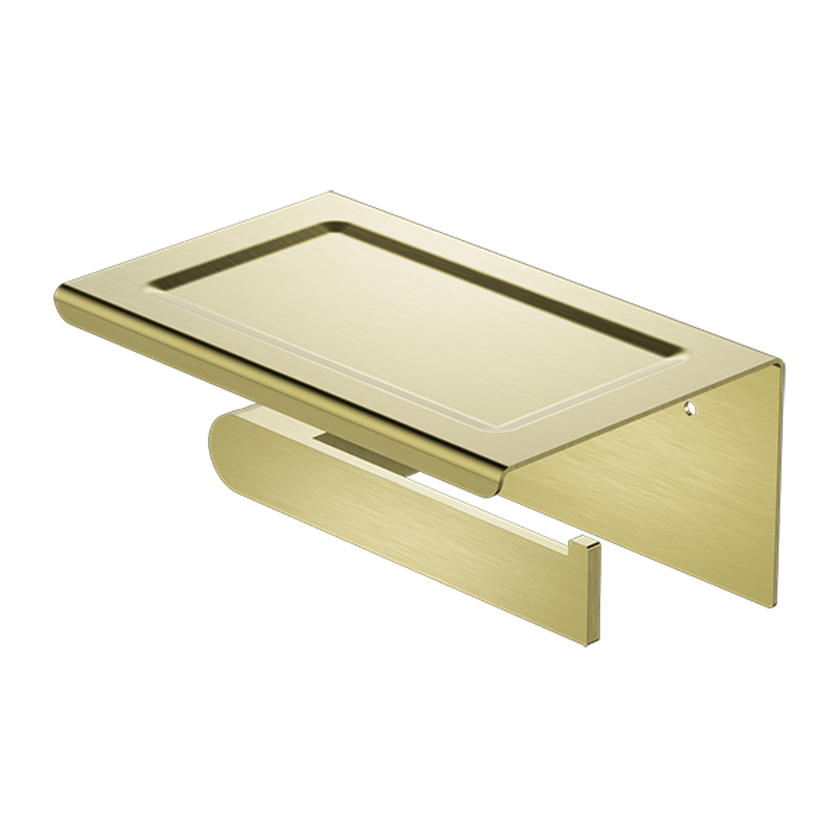 Bianca Toilet Roll Holder & Phone Holder | Brushed Gold gallery detail image