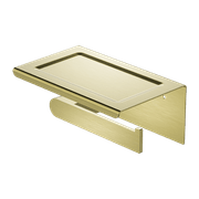 Bianca Toilet Roll Holder & Phone Holder | Brushed Gold gallery detail image