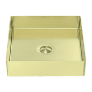Opal Square 400mm Stainless Steel Basin Brushed Gold gallery detail image