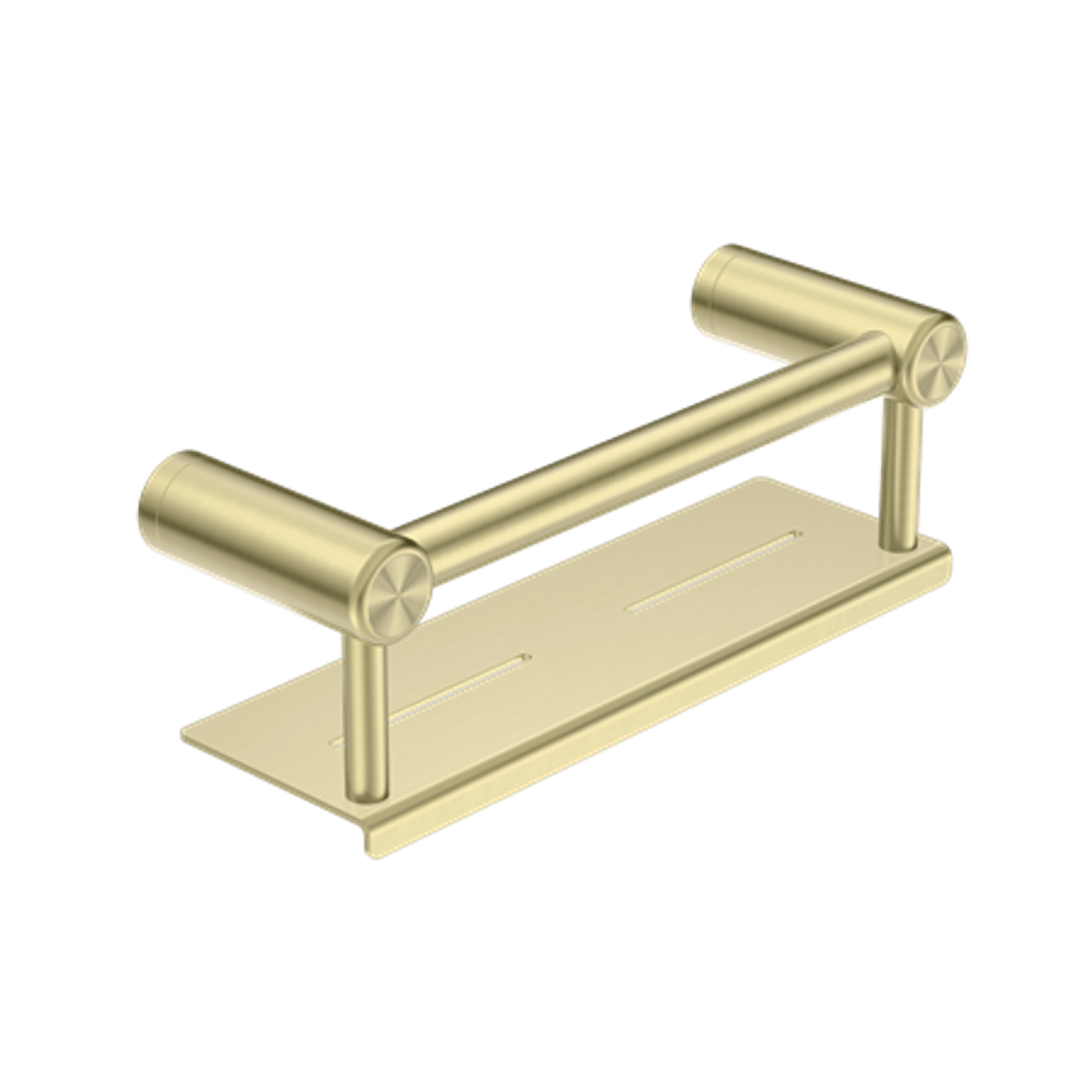 Mecca Care 25mm Grab Rail With Shelf 300mm Brushed Gold gallery detail image