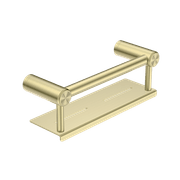Mecca Care 25mm Grab Rail With Shelf 300mm Brushed Gold gallery detail image