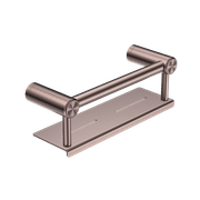 Mecca Care 25mm Grab Rail With Shelf 300mm Brushed Bronze gallery detail image