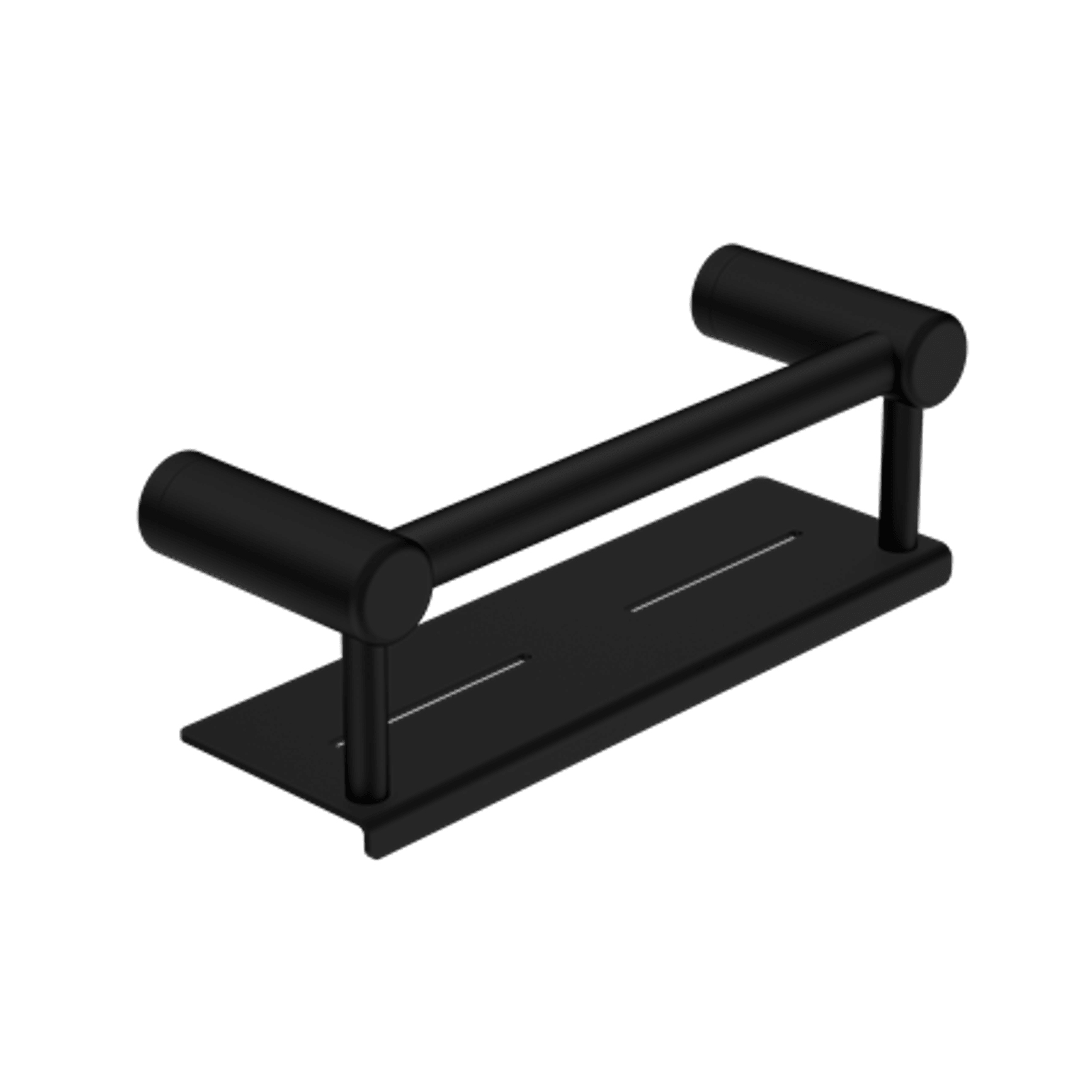 Mecca Care 25mm Grab Rail With Shelf 300mm Matte Black gallery detail image