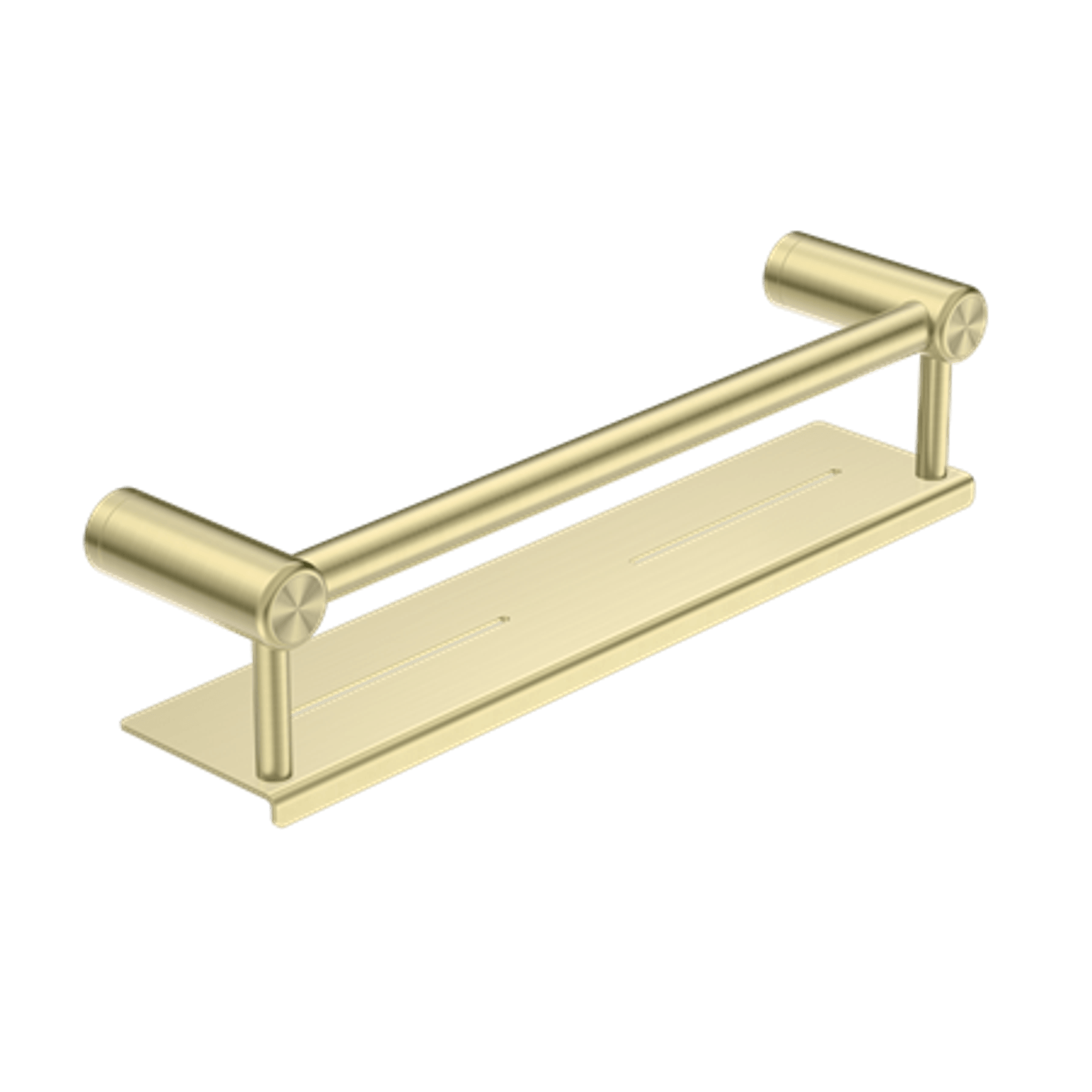Mecca Care 25mm Grab Rail With Shelf 450mm Brushed Gold gallery detail image