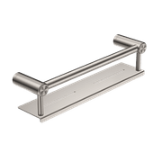 Mecca Care 25mm Grab Rail With Shelf 450mm Brushed Nickel gallery detail image