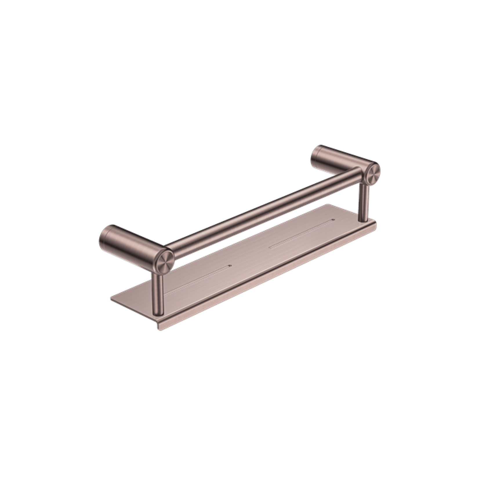 Mecca Care 25mm Grab Rail With Shelf 450mm Brushed Bronze gallery detail image