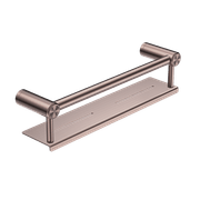 Mecca Care 25mm Grab Rail With Shelf 450mm Brushed Bronze gallery detail image