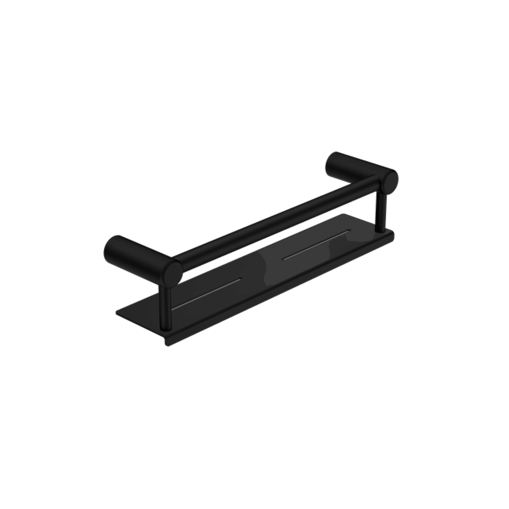 Mecca Care 25mm Grab Rail With Shelf 450mm Matte Black gallery detail image