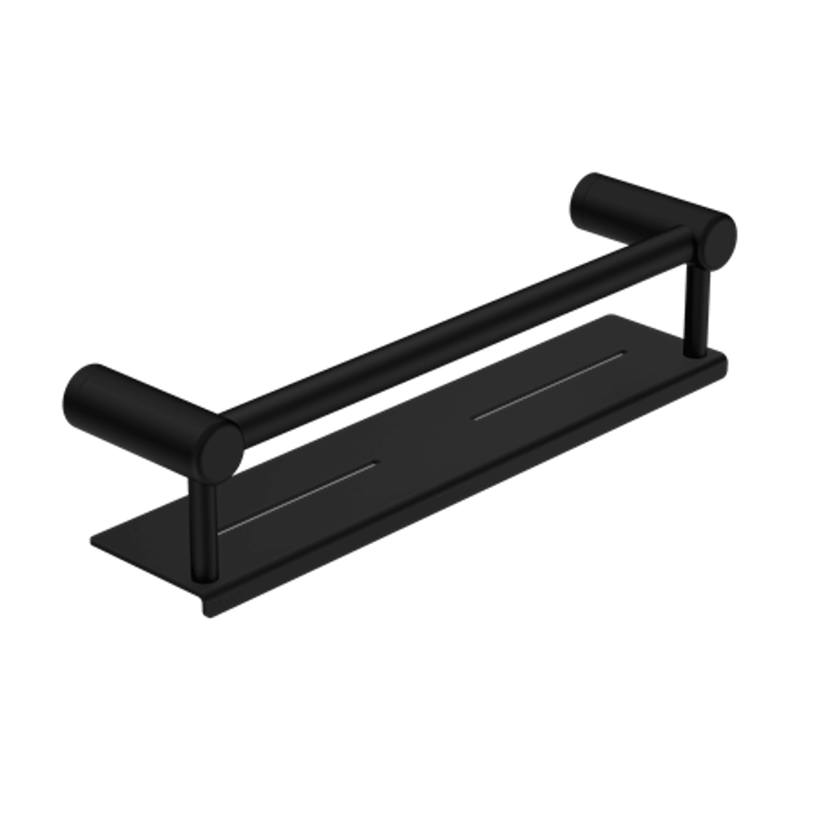 Mecca Care 25mm Grab Rail With Shelf 450mm Matte Black gallery detail image