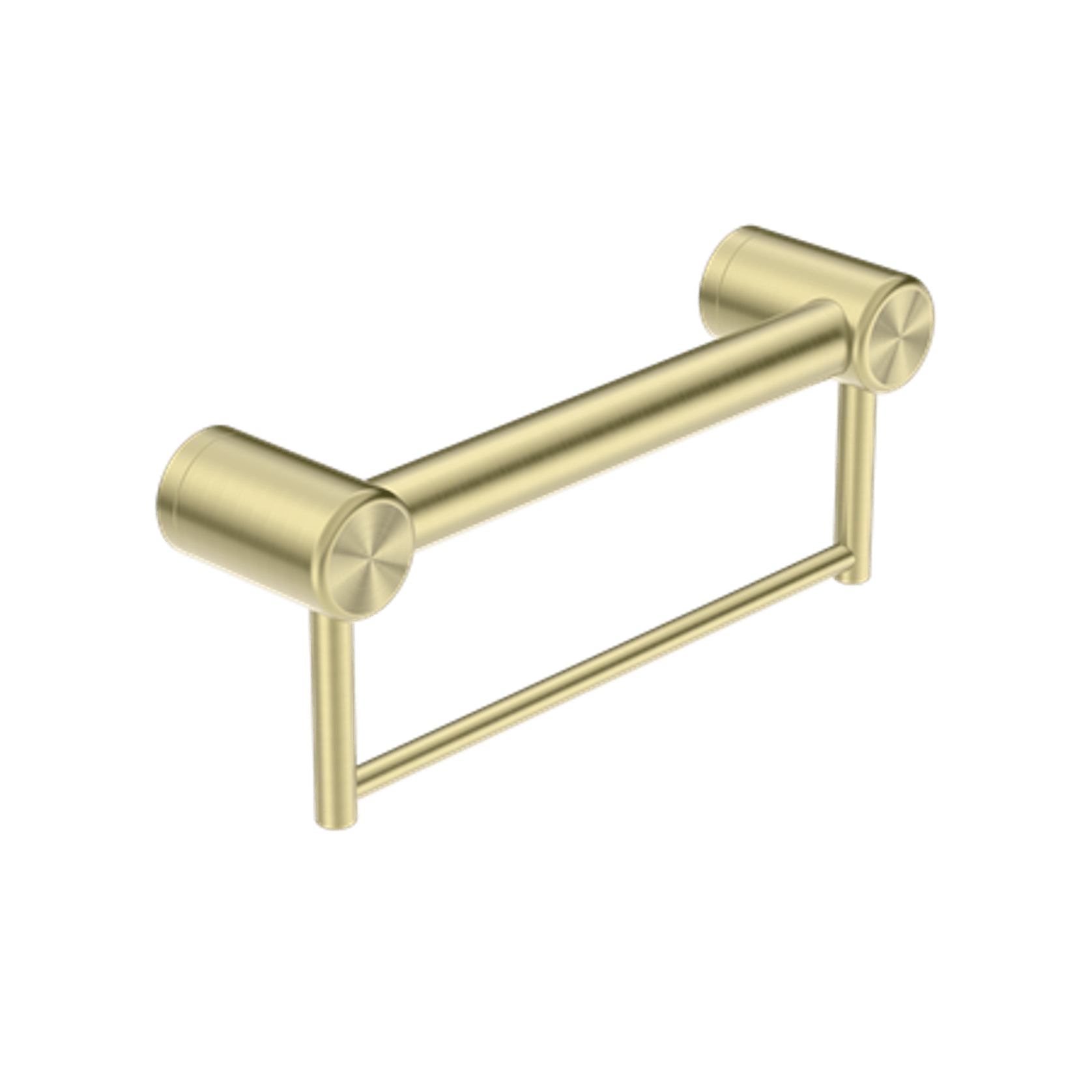 Mecca Care 32mm Grab Rail With Towel Holder 300mm Brushed Gold gallery detail image