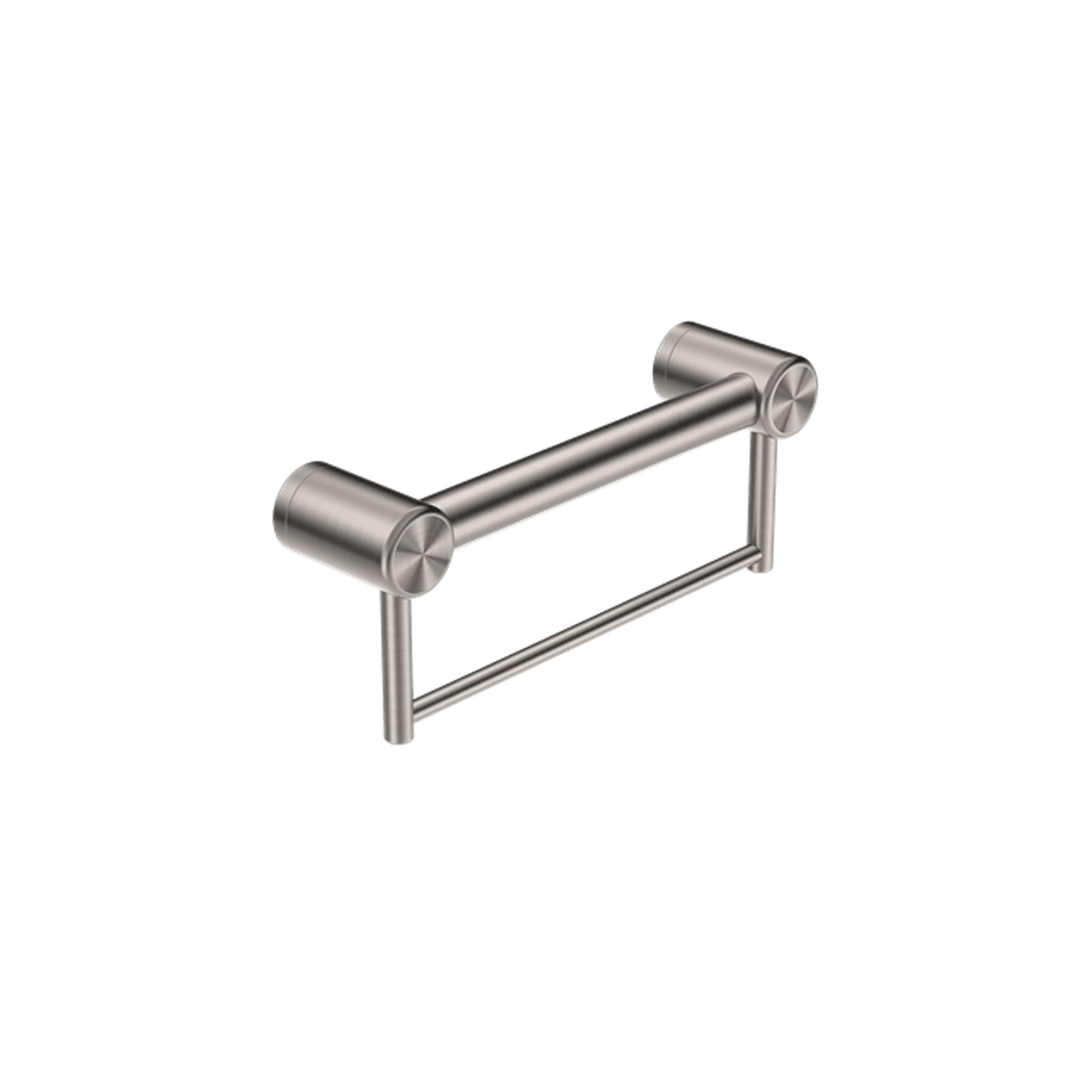 Mecca Care 32mm Grab Rail With Towel Holder 300mm Brushed Nickel gallery detail image