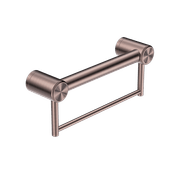Mecca Care 32mm Grab Rail With Towel Holder 300mm Brushed Bronze gallery detail image
