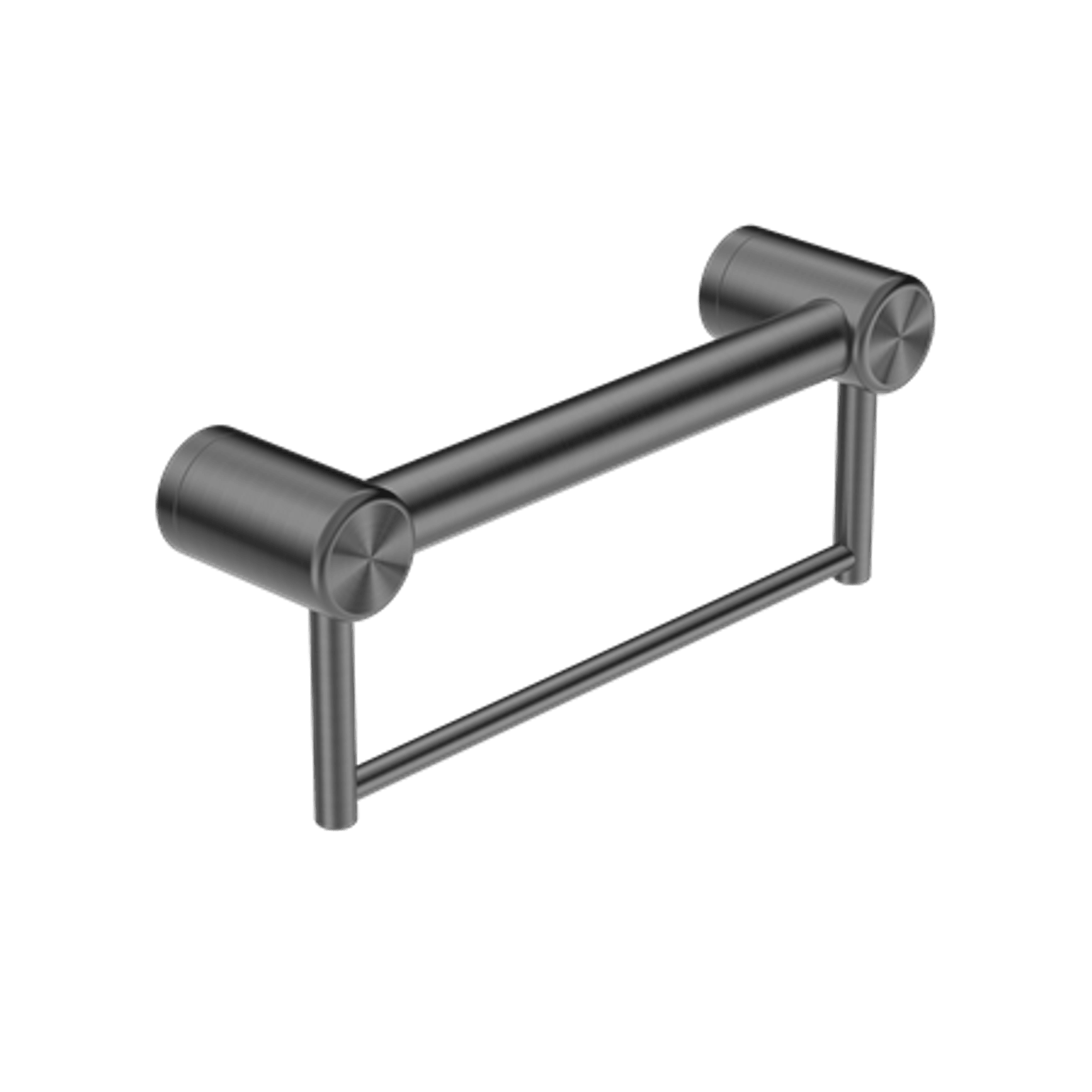 Mecca Care 32mm Grab Rail With Towel Holder 300mm Gun Metal gallery detail image