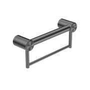 Mecca Care 32mm Grab Rail With Towel Holder 300mm Gun Metal gallery detail image