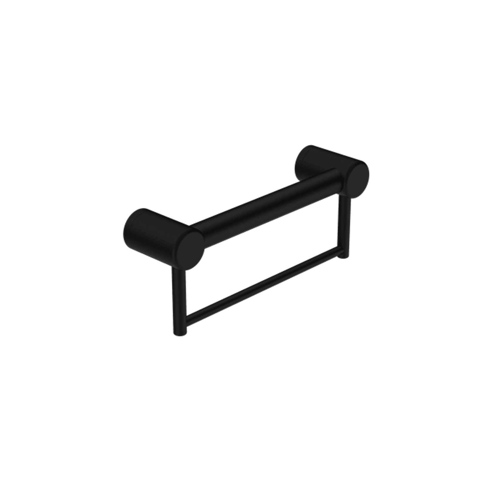 Mecca Care 32mm Grab Rail With Towel Holder 300mm Matte Black gallery detail image