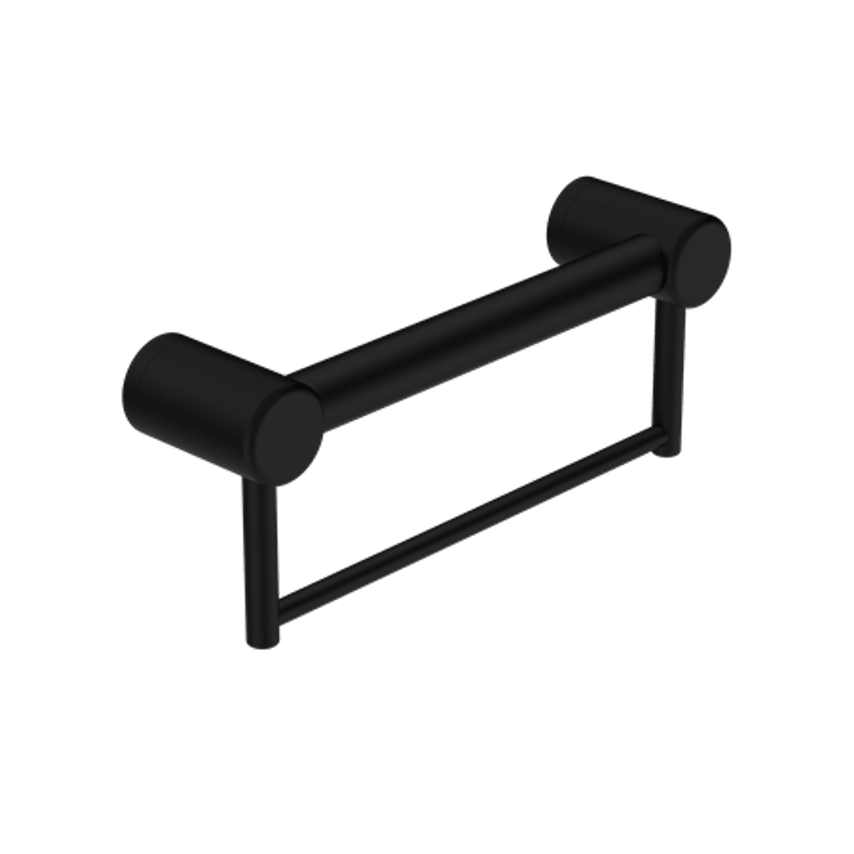 Mecca Care 32mm Grab Rail With Towel Holder 300mm Matte Black gallery detail image