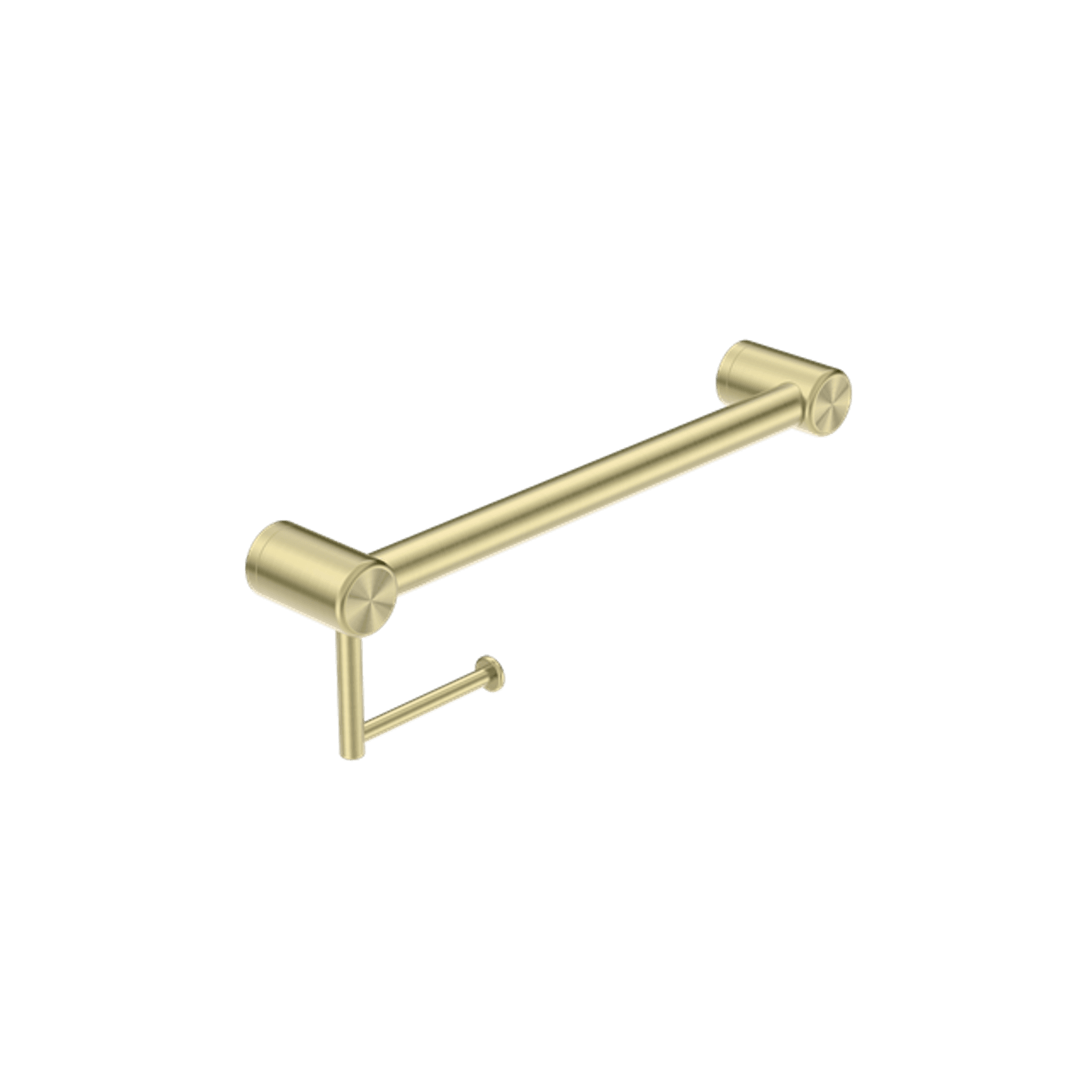 Mecca Care 32mm Grab Rail With Toilet Roll Holder 450mm Brushed Gold gallery detail image