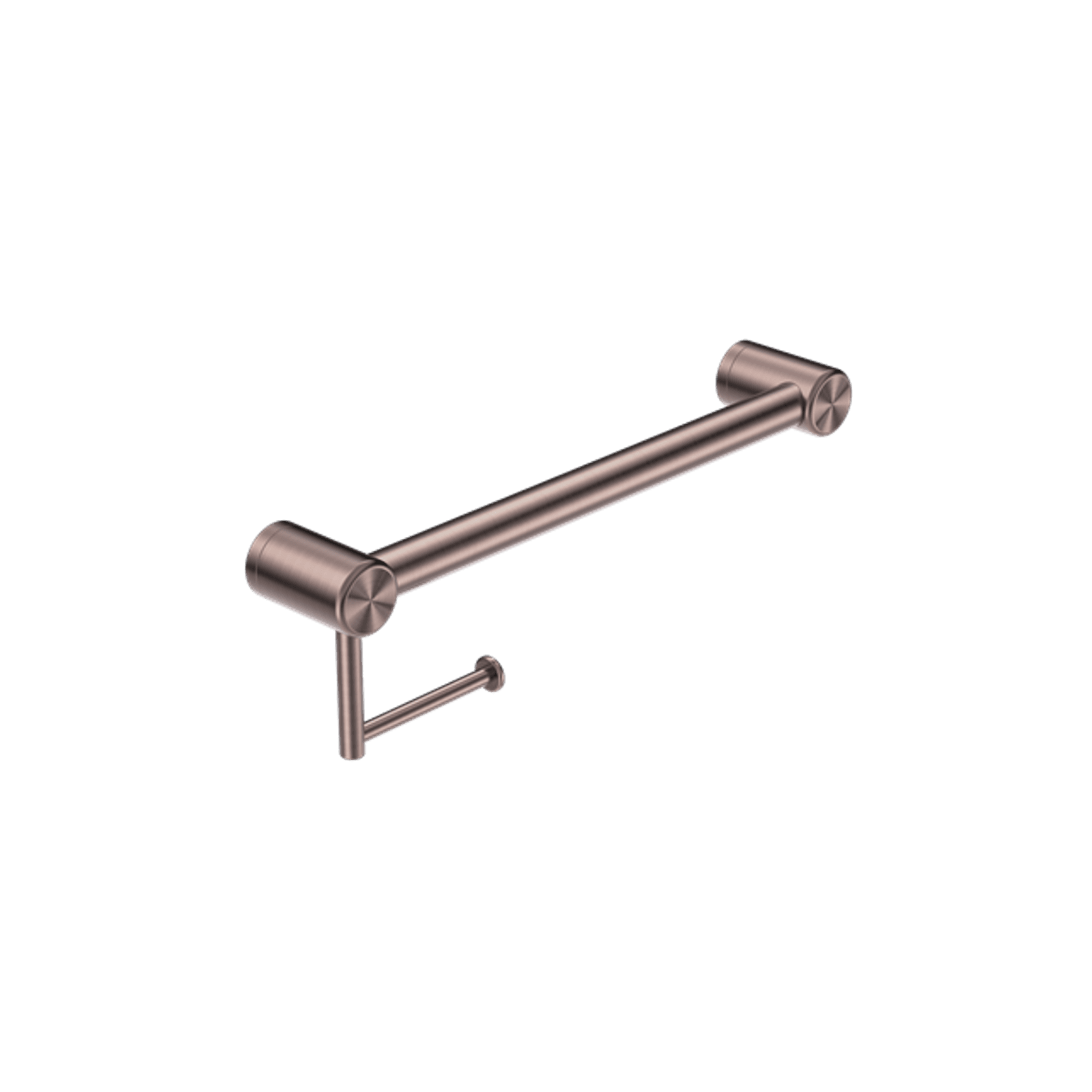 Mecca Care 32mm Grab Rail With Toilet Roll Holder 450mm Brushed Bronze gallery detail image