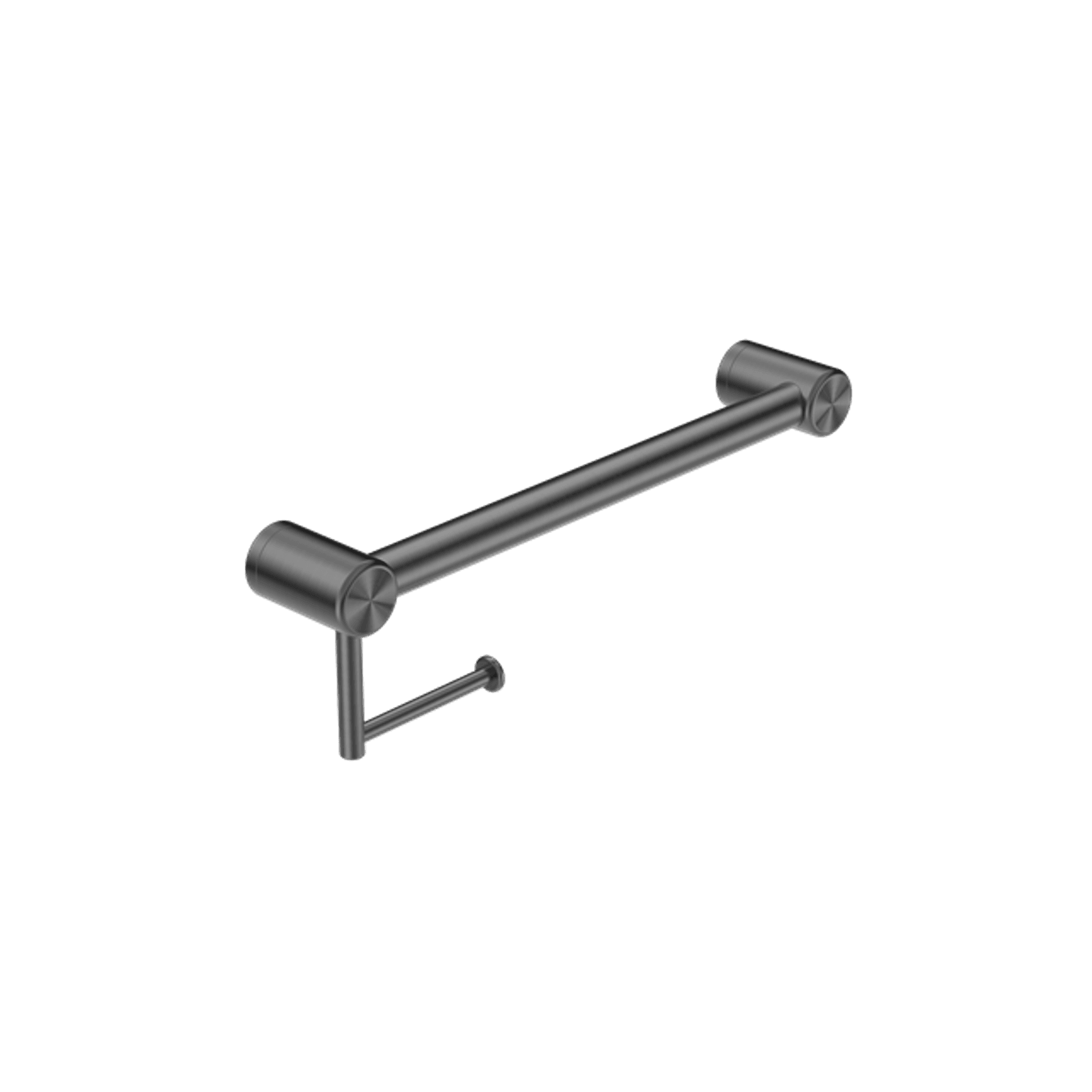 Mecca Care 32mm Grab Rail With Toilet Roll Holder 450mm Gun Metal gallery detail image